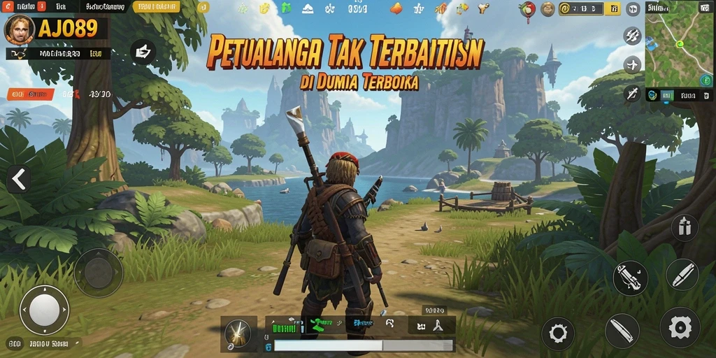 Tampilan menarik dari gameplay Open World AJO89 yang dinamis.