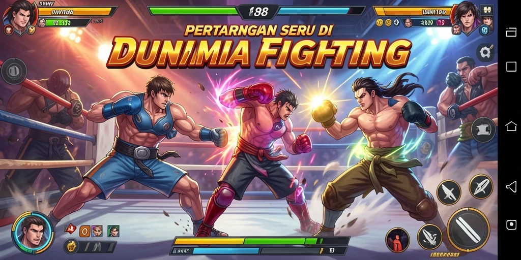 Gameplay seru dengan karakter beragam dalam pertarungan Fighting.