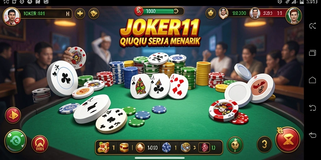 Tampilan gameplay seru dari JOKER11 dalam permainan QiuQiu.