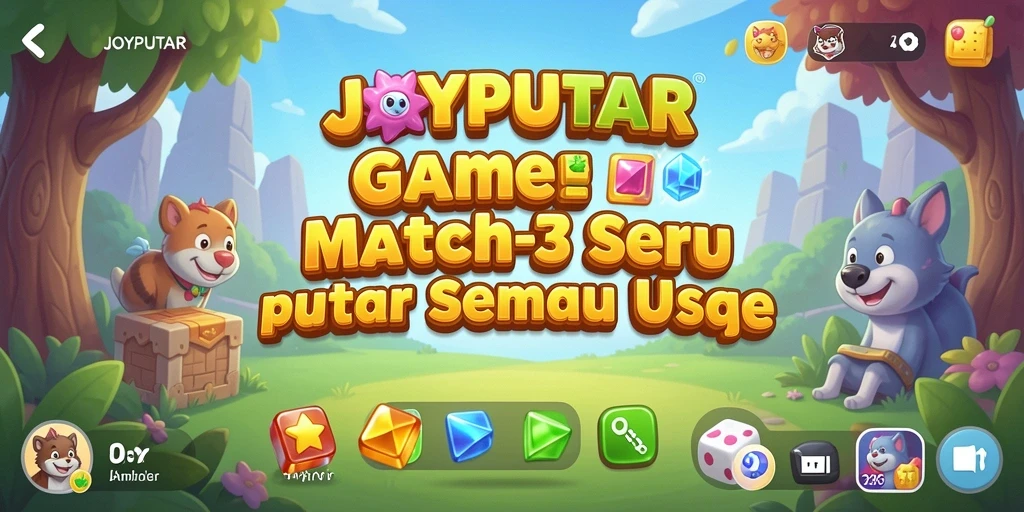 Tampilan gameplay seru dalam game Match-3 JOYPUTAR.