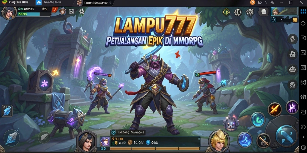 Tampilan menyeramkan dari monster dalam gameplay MMORPG LAMPU777.