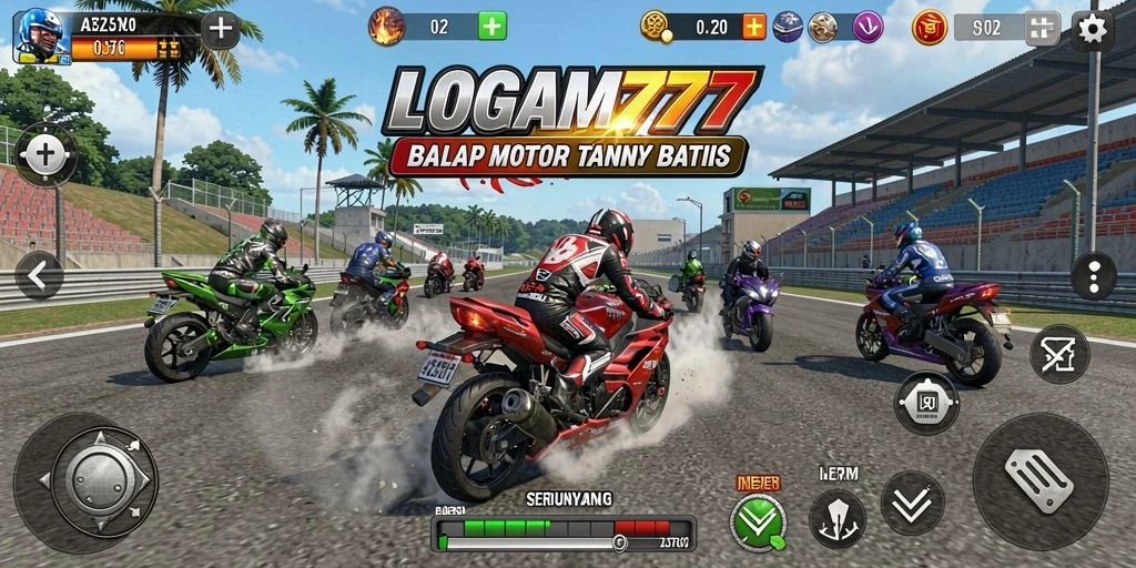 Gameplay seru balap motor yang mendebarkan.