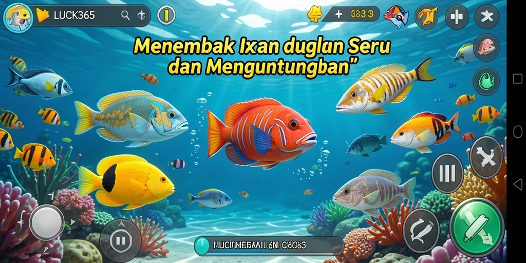 Tangkapan layar gameplay <strong>LUCK365</strong> menunjukkan aksi seru tembak ikan.