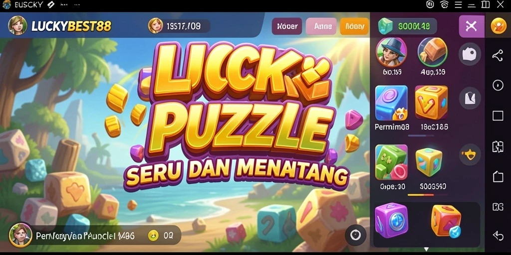 Screenshot gameplay <strong>LUCKYBEST88</strong> menunjukkan tantangan Puzzle yang seru.