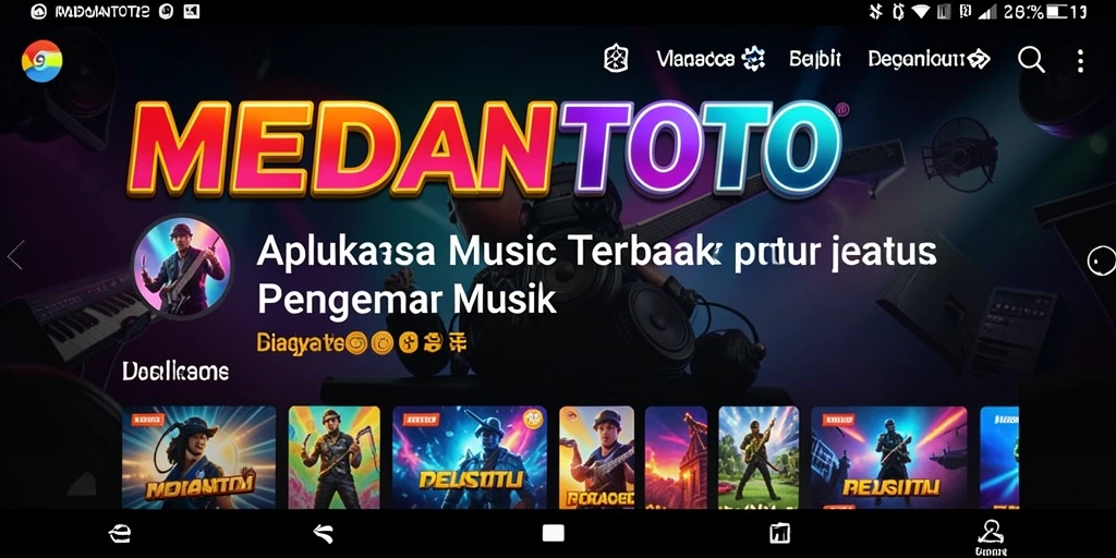 Tampilan gameplay <strong>MEDANTOTO</strong> dengan fitur musik yang interaktif.
