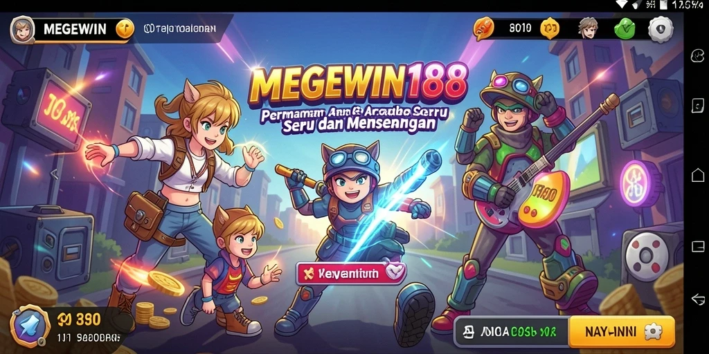Screenshot gameplay MEGEWIN188 dengan aksi Arcade seru.
