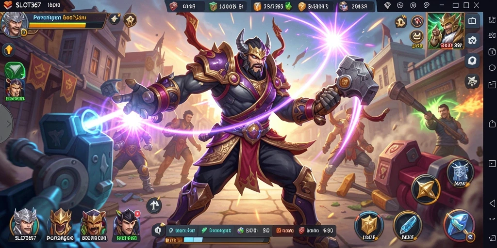 Screenshot SLOT367 menampilkan momen pertarungan yang seru dan dinamis.