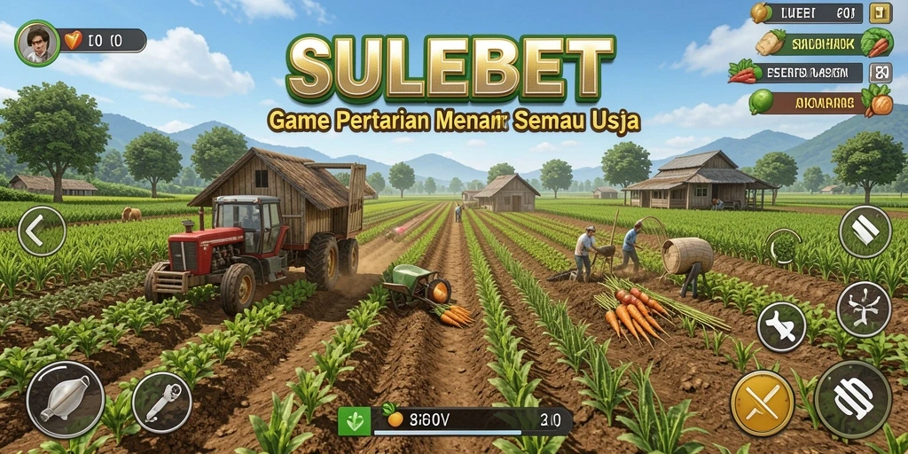 Screenshot gameplay SULEBET menampilkan aktivitas bertani yang menyenangkan.